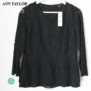 ANN TAYLOR Top Black Lace - Size XS - NWT Retail $89.50